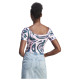 Adidas Γυναικεία κοντομάνικη μπλούζα Vibrant Print Crop Tee